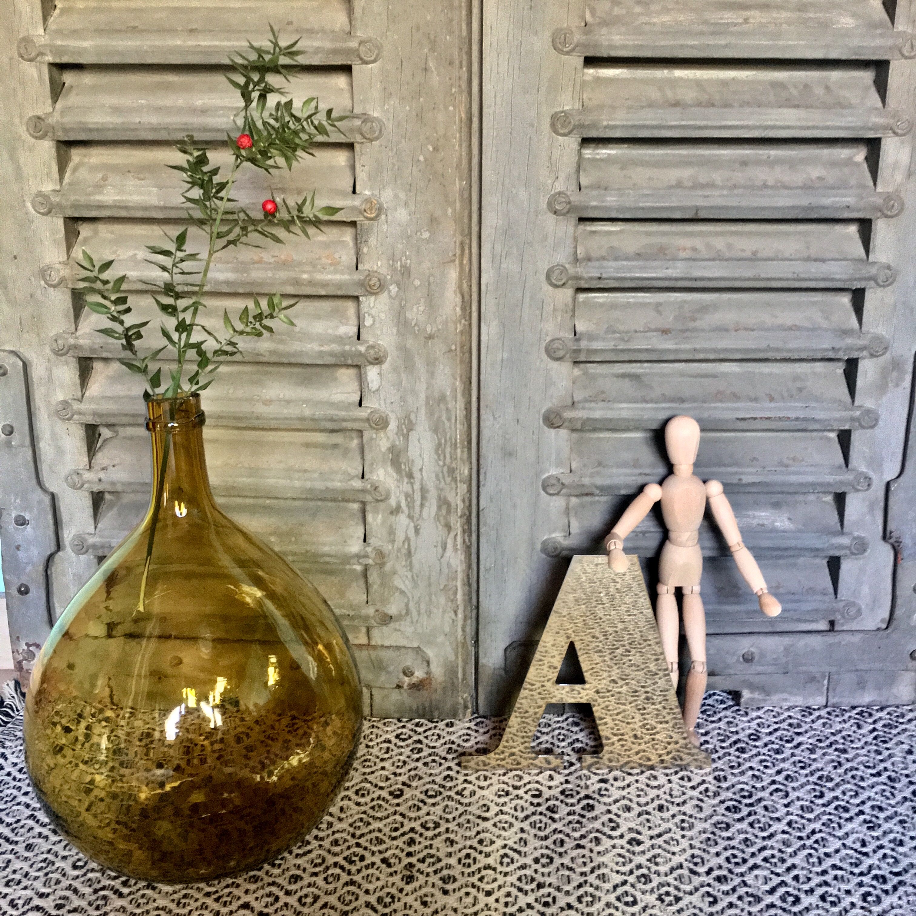 Golden brass sign vintage letter