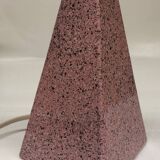 Pyramidal lamp base in Brussels porcelain with pink terrazzo effect