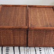Maugrion rattan bedside tables