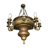 Brass chandelier with angels