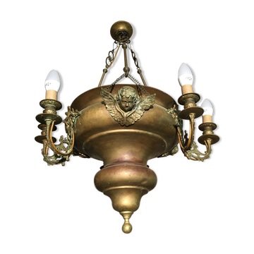 Brass chandelier with angels