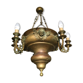 Brass chandelier with angels