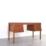Mid-Century Danish Teak Desk from Domino Møbler, 1960s.