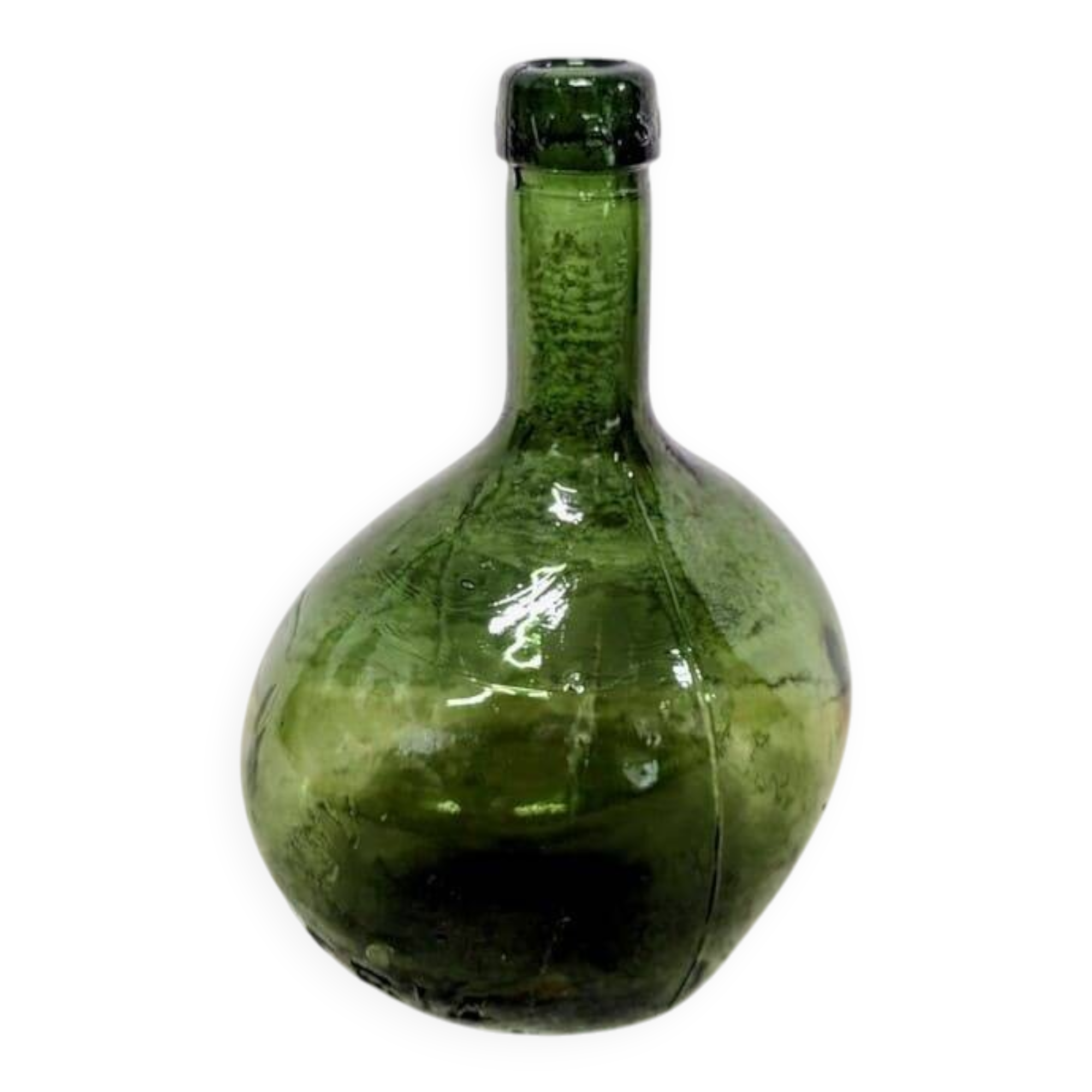Oval green demijohn