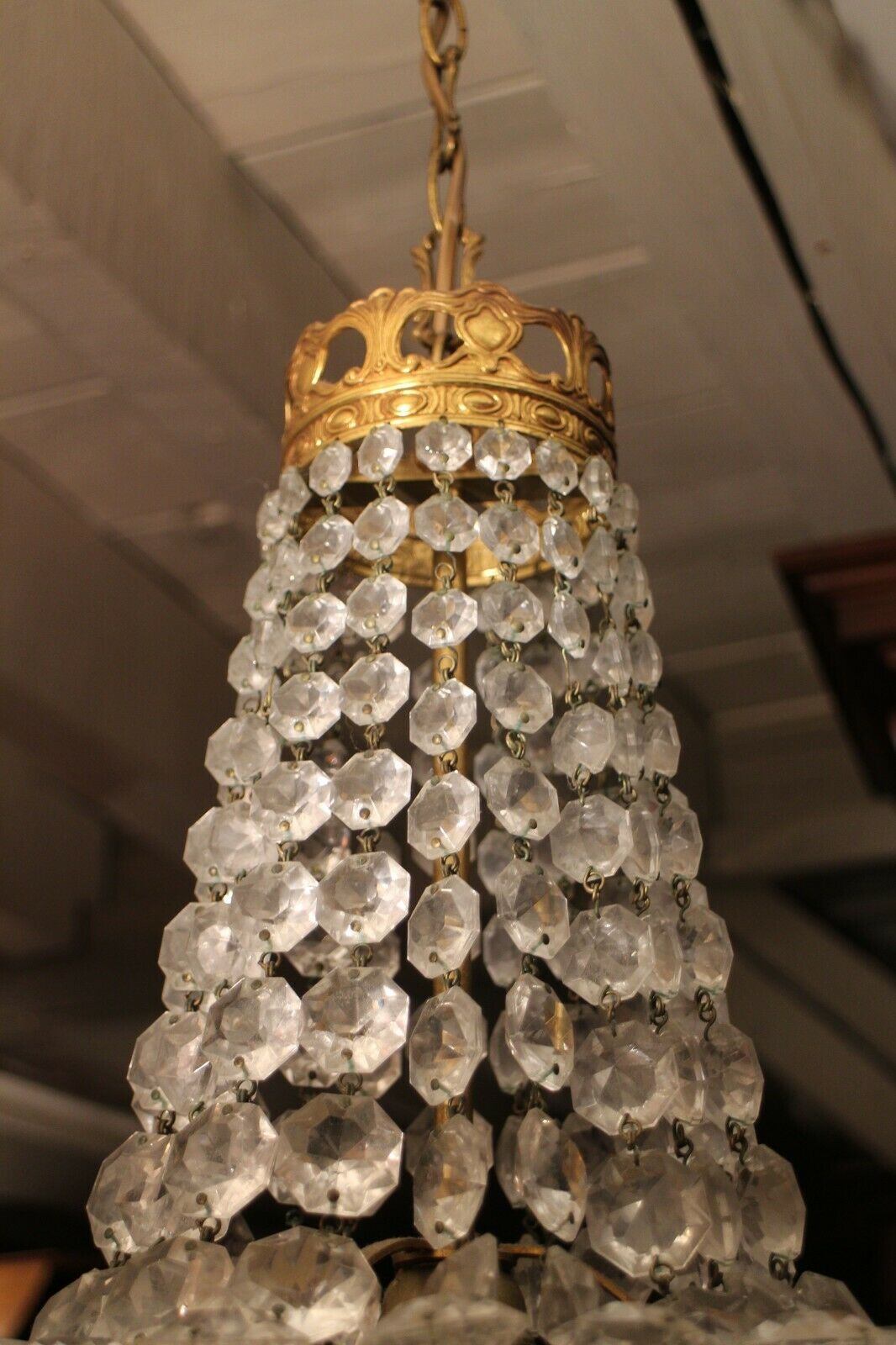 Balloon chandelier bronze frame and crystal grapevines Transition style