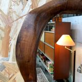 Brutalist olive wood mirror