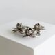 Vintage silver candle holder with 3 flowers - Mid-Century design Italy 1960s