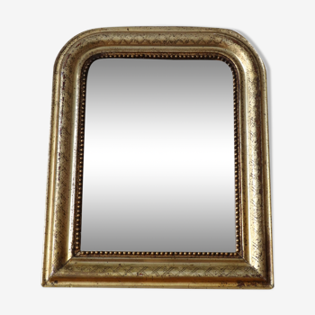 Miroir ancien Louis Philippe doré 52x42cm