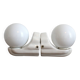 Pair of white ceramic wall lights, Bauhaus style, Italy