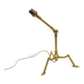 Articulated tripod lamp base in brass, Arts & Crafts style, in the manner of.