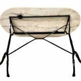 Oval marble and cast iron bistro table