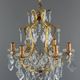 Crystal chandelier and gilded brass, Louis XV style, 19th century.
