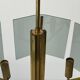 Grey glass chandelier with a brass body, 1960, Italy