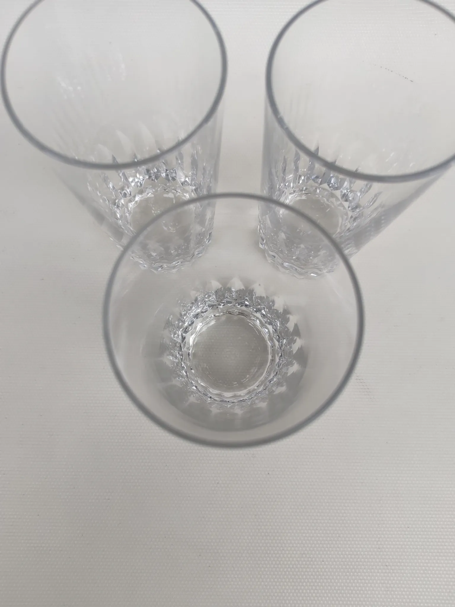 3 large long drink glasses in Baccarat crystal, Piccadilly model.
