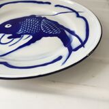 Chinese metal plate enamelled carp Koi