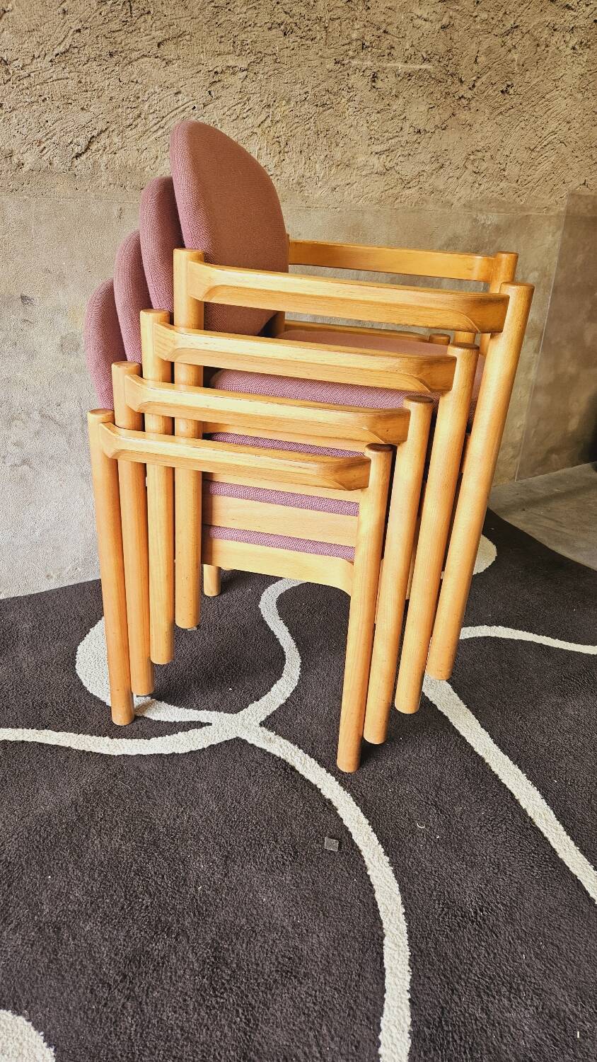 Set of 4 bentwood armchairs from the 1980s