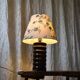 Sculptural ribbed ceramic table lamp Hungary 1970s