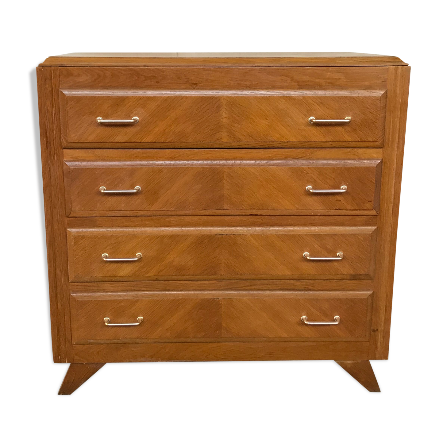 Vintage commodity in wooden feet compass clear oak 1950