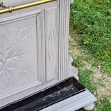 1900s coat rack patina gray mirror brass hooks