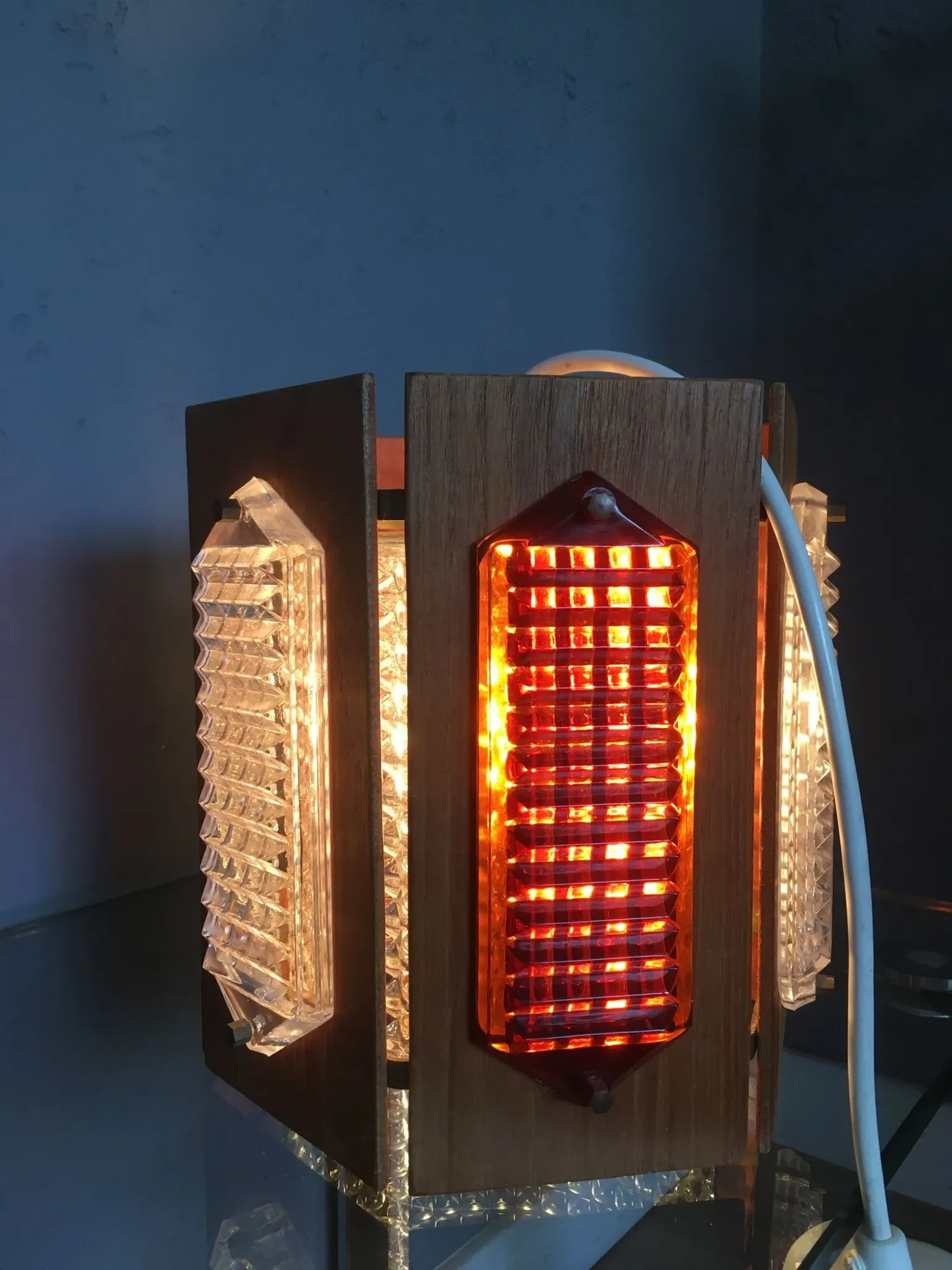Wiktor Berndt for Flygfors pendant lamp, teak and glass, 1970s