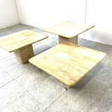 Vintage travertine nesting tables or side tables, 1970s