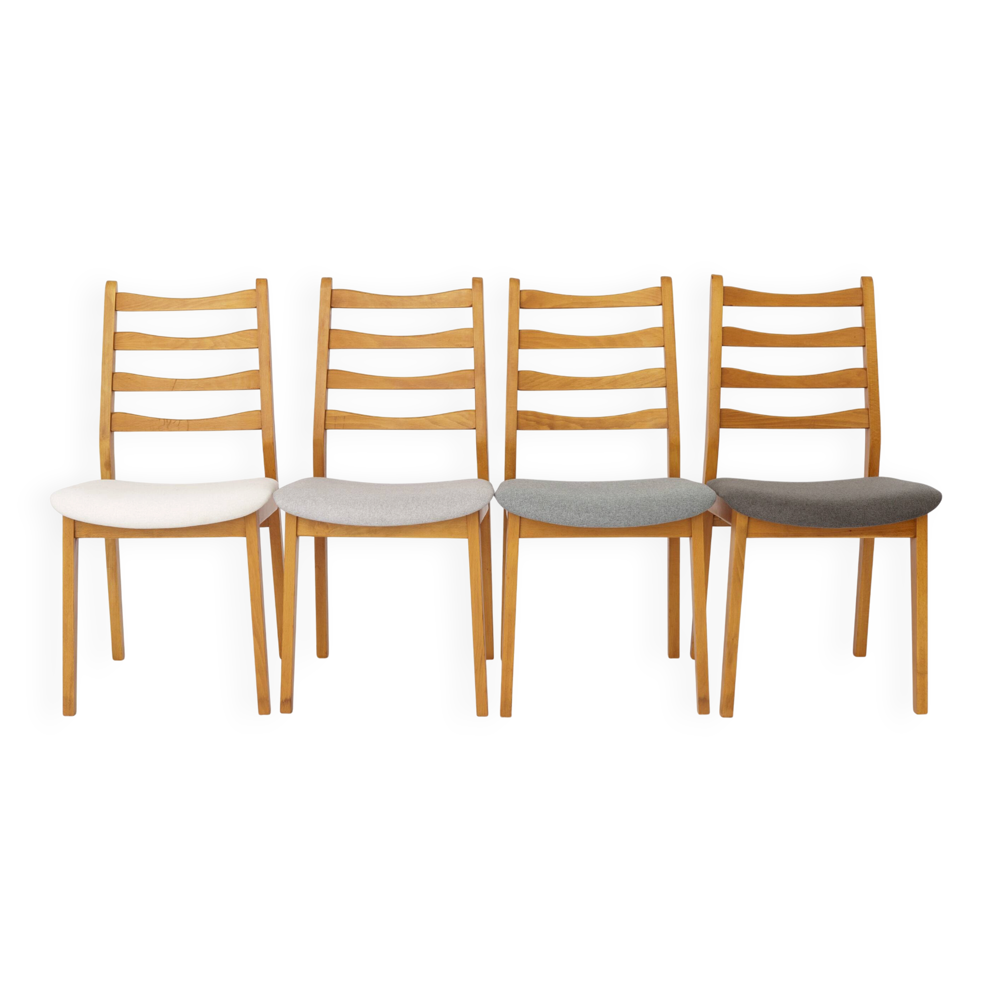 Set of 4 Vintage Beech Dining Chairs, Mid Century Modern, German 1960s
