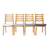 4 chaises de salle à manger en hêtre de style mid-century moderne, Allemagne années 1960