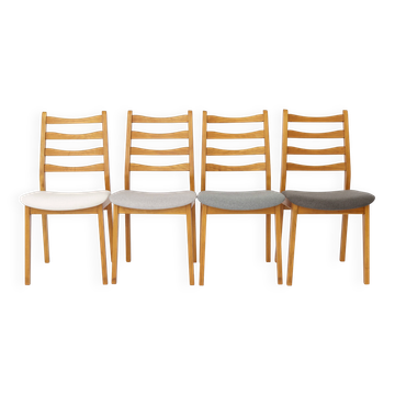 Set of 4 Vintage Beech Dining Chairs, Mid Century Modern, German 1960s
