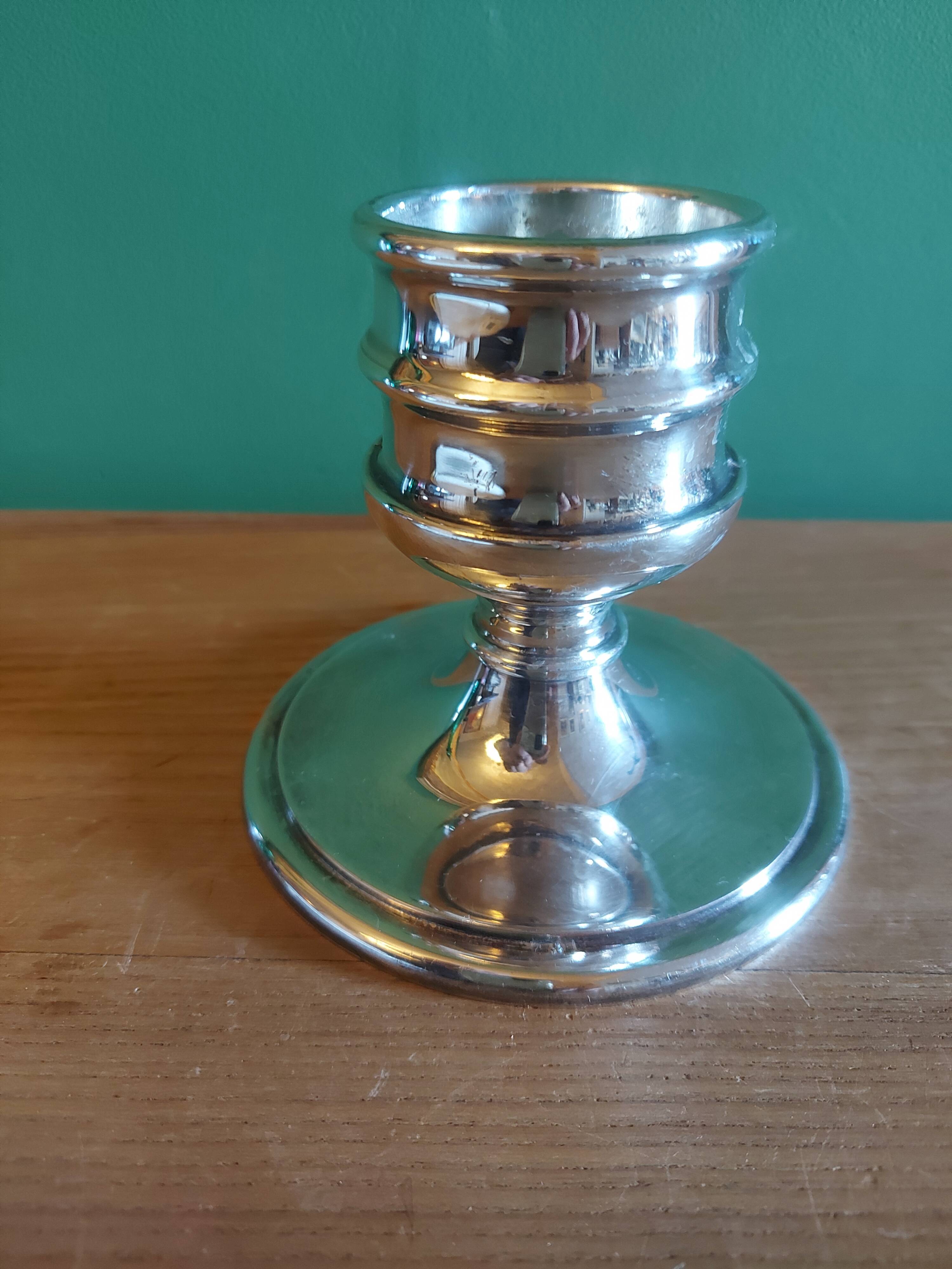 Silver metal design candle holder