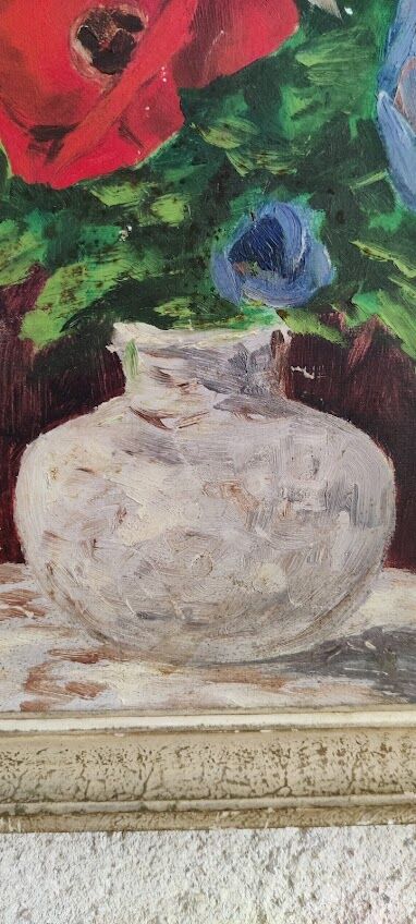 Anemone painting on wood