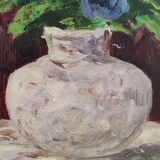 Anemone painting on wood
