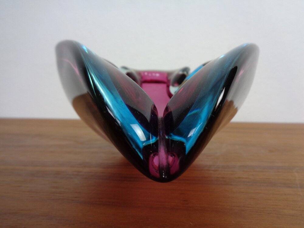 Large Sommerso Murano Glass Ashtray by Flavio Poli, Italy, 1960s