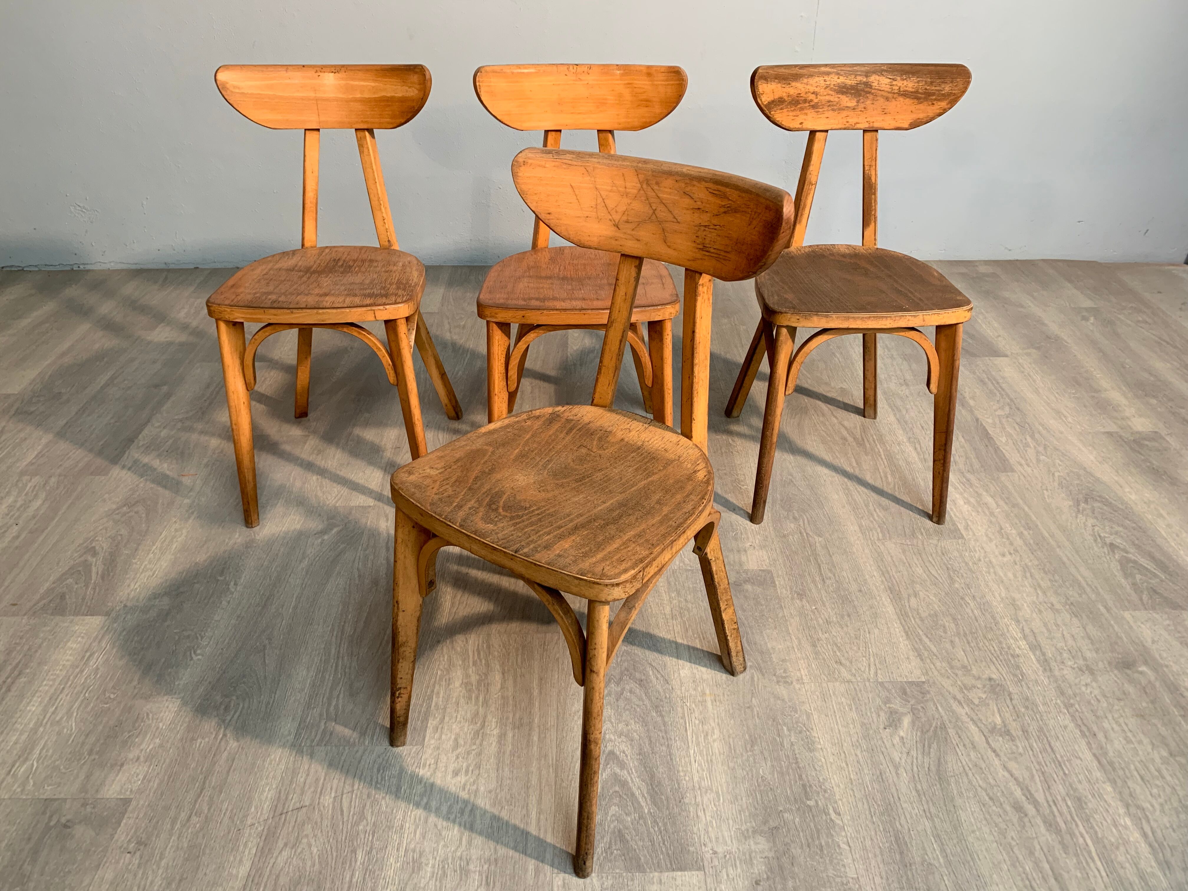 Lot of 4 chairs Edith vintage bistro