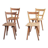 Set of 4 Scandinavian style beech chairs