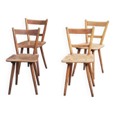 Set of 4 Scandinavian style beech chairs