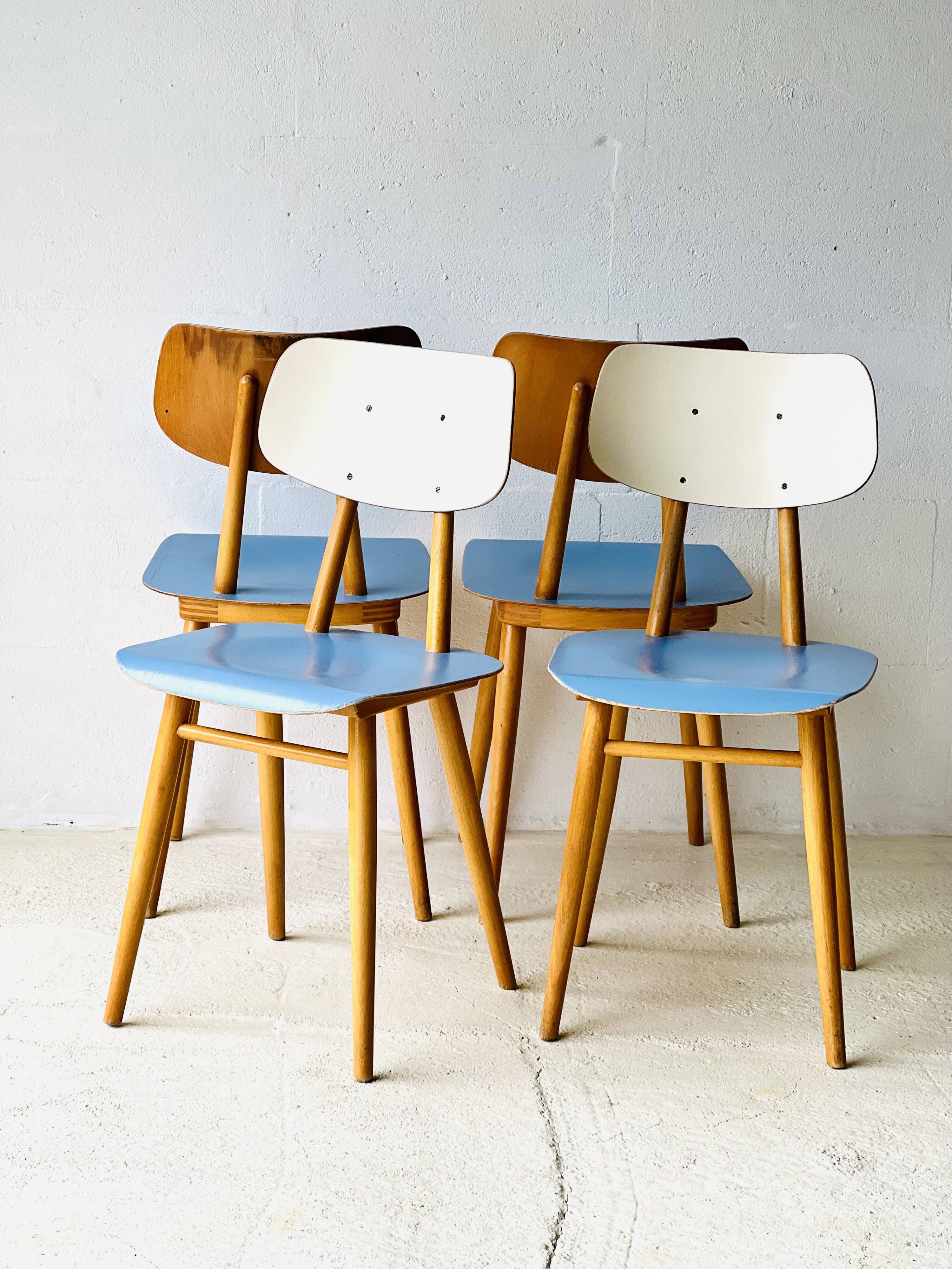 Chaises de salle à manger vintage de Ton, 1960'