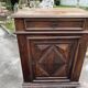 Antique walnut confiturier in Louis XIII style with diamond point panel.