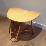 Table basse en rotin de forme libre
