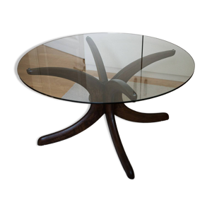 Table basse en verre - bois