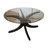 Table basse en verre et en bois
