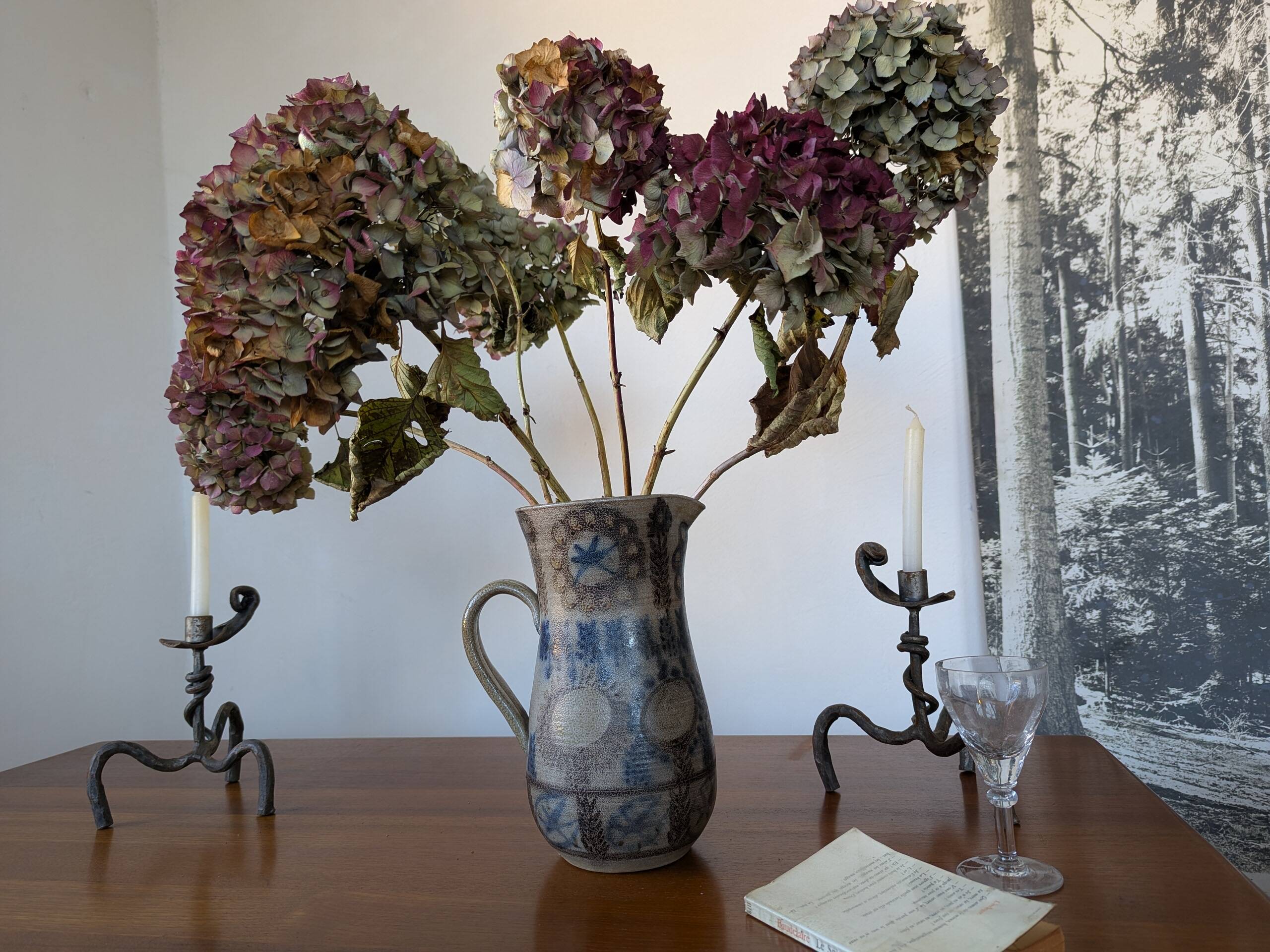 Large glazed stoneware pitcher by J.C. Courjault Kéraluc