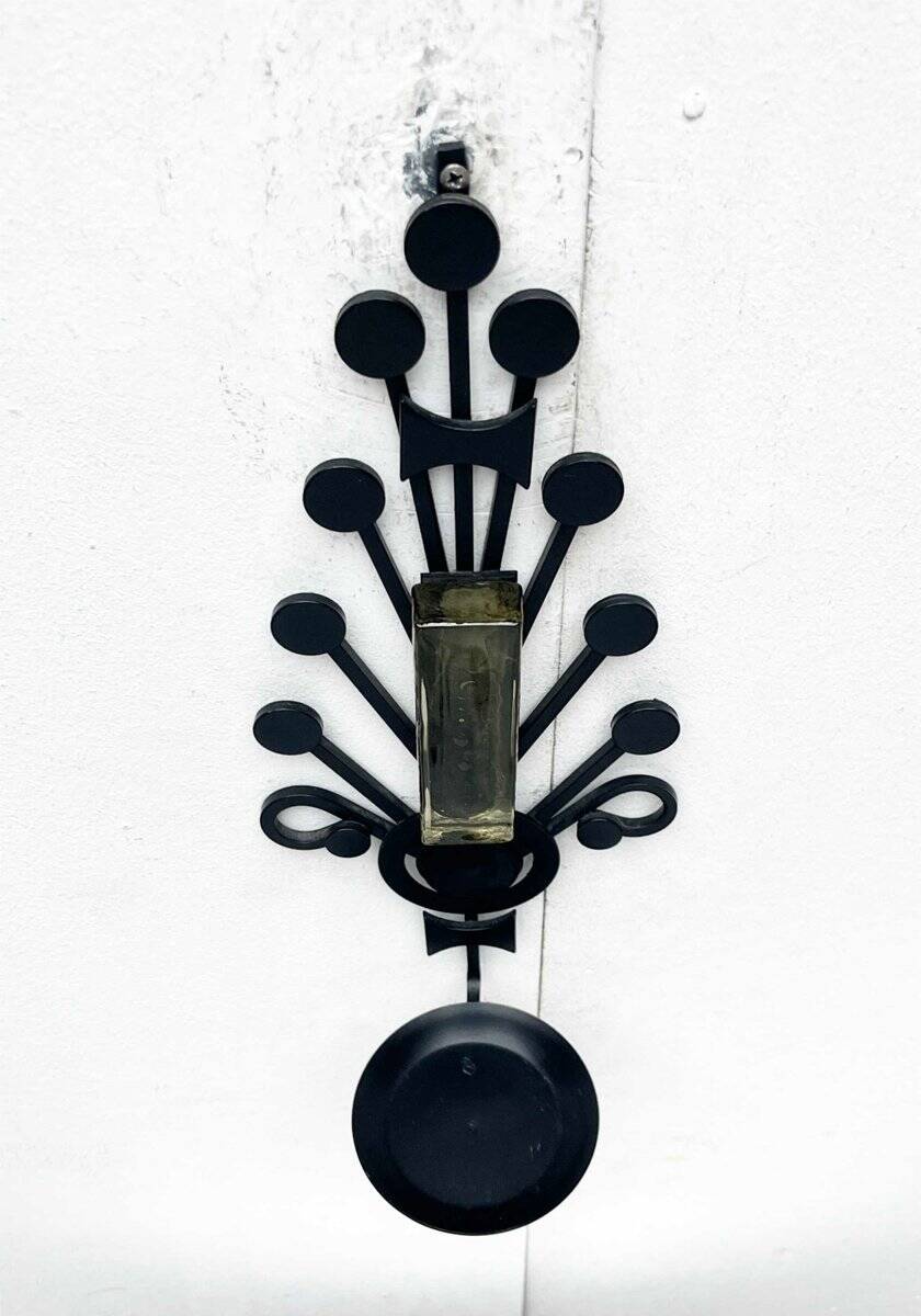 Mid-century modern Danish candle holders in metal and glass by Dantoft, 1960s, set of 2.