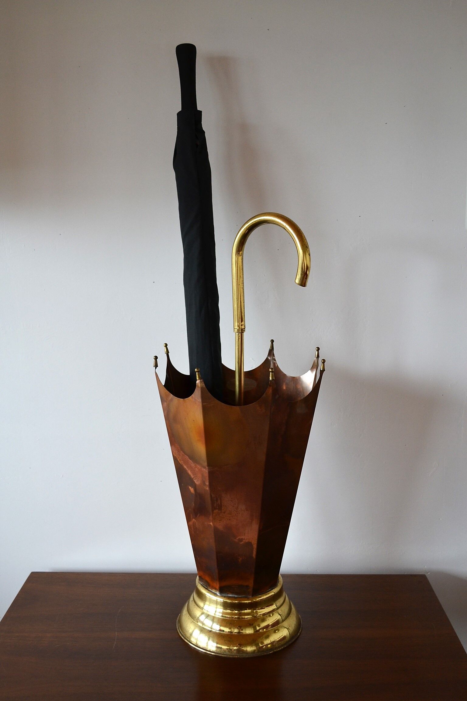 Copper and brass umbrella holders