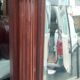 Old large carved wooden mirror