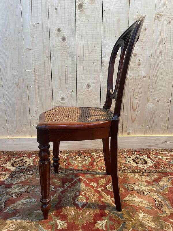Set of 4 Louis Philippe caned chairs