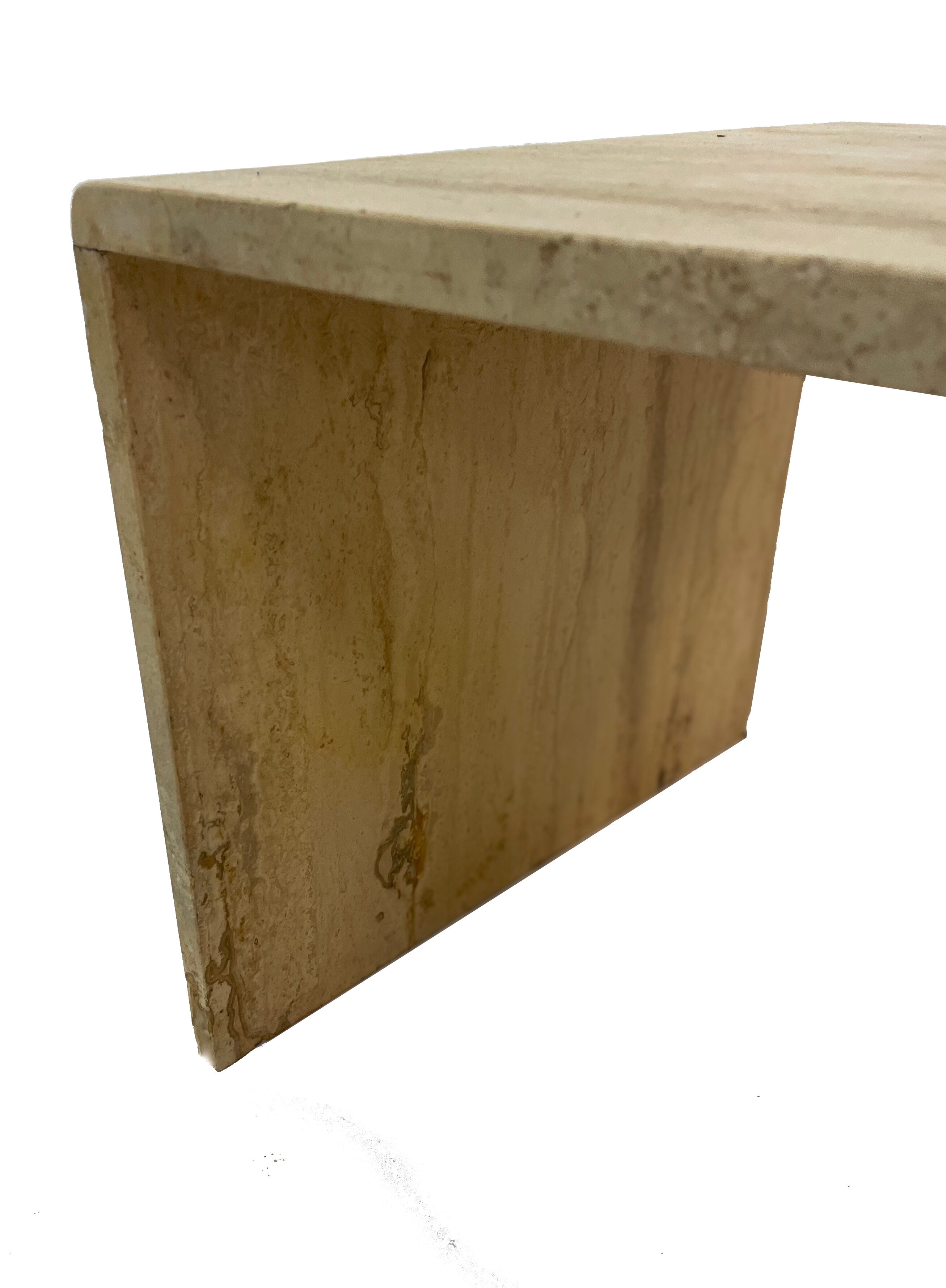 Italian travertine pull out tables, 1970