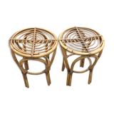Pair of rattan stools