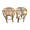 Pair of rattan stools