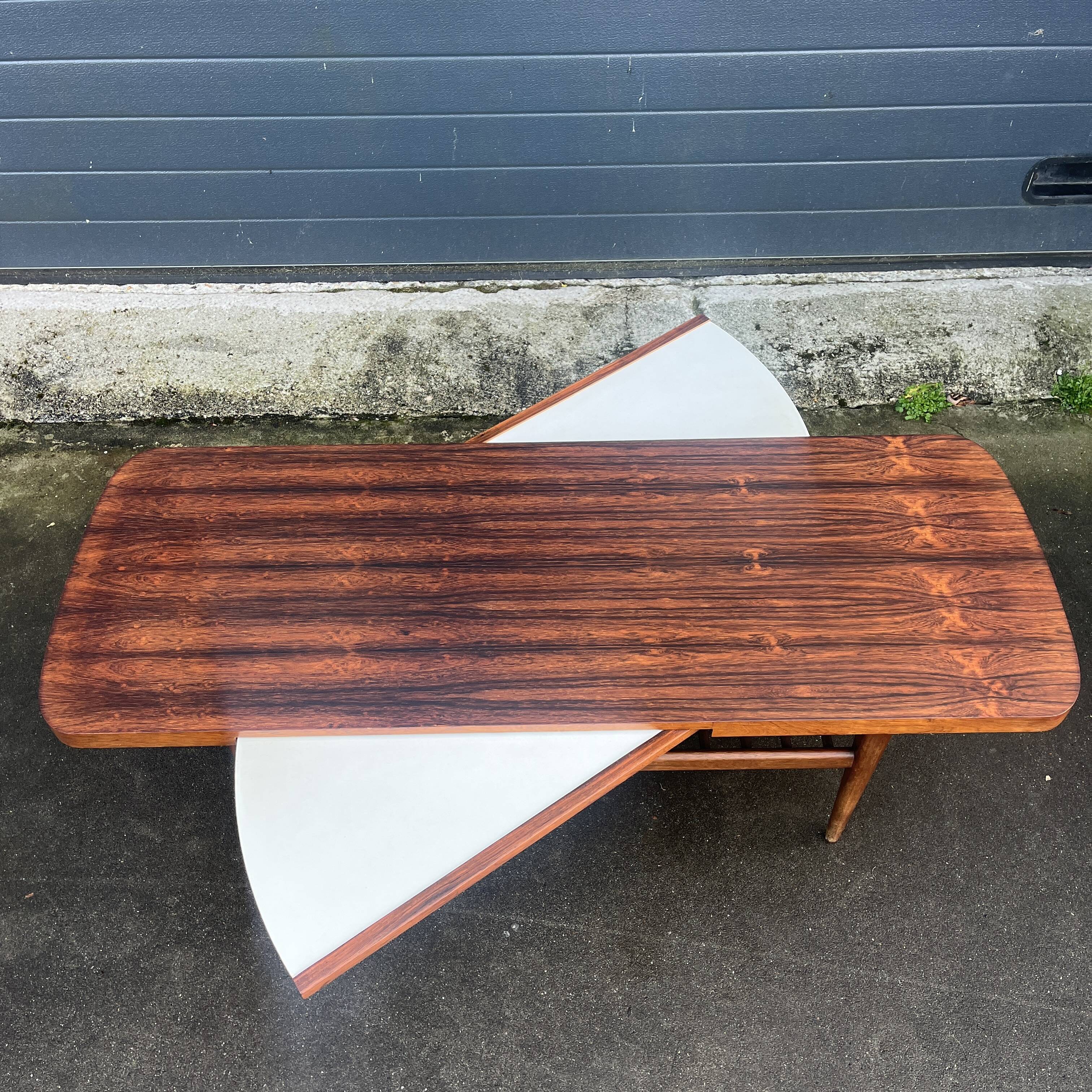 Danish design extendable coffee table with magazine rack
