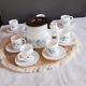 Coffee pot and forget-me-not cups